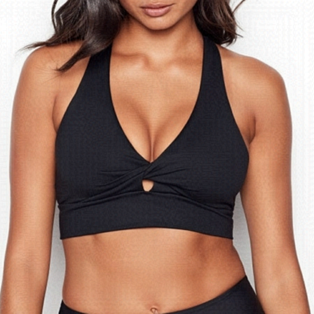Victoria Secret Front Twist Sports Bra, Black, Size L